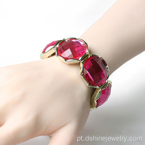 Pedra acrílica pulseira estiramento Design cristal de diamante